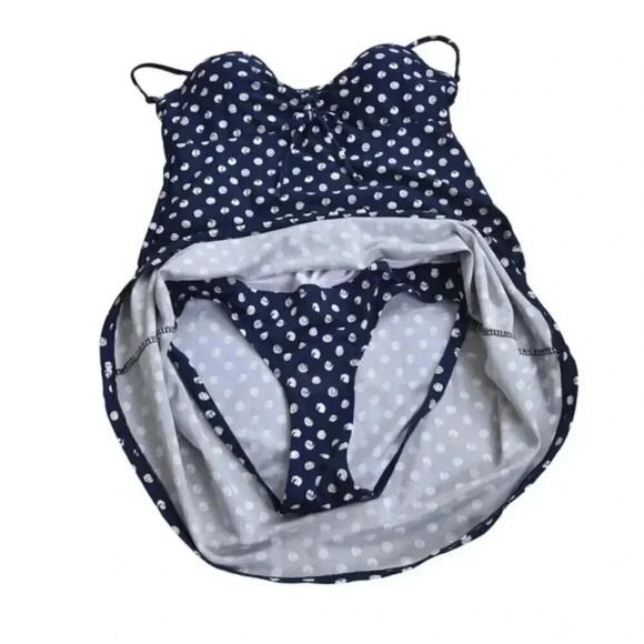 OP Ocean Pacific Swimsuit Swim Dress Blue One Piece Swimming Size 10 - Picture 8 of 8